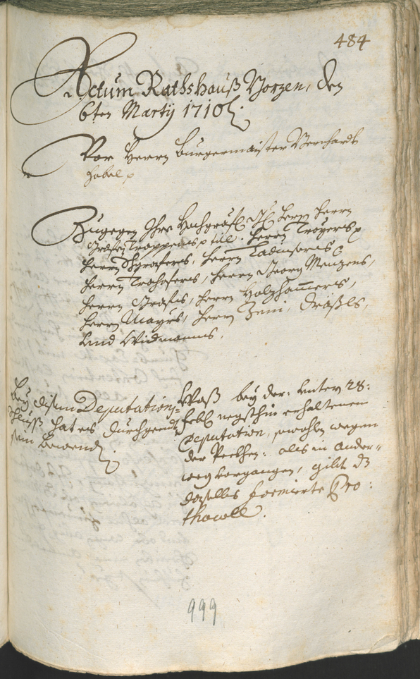 Stadtarchiv Bozen - BOhisto Ratsprotokoll 1708/11 