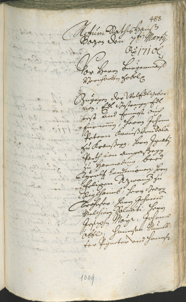 Stadtarchiv Bozen - BOhisto Ratsprotokoll 1708/11 