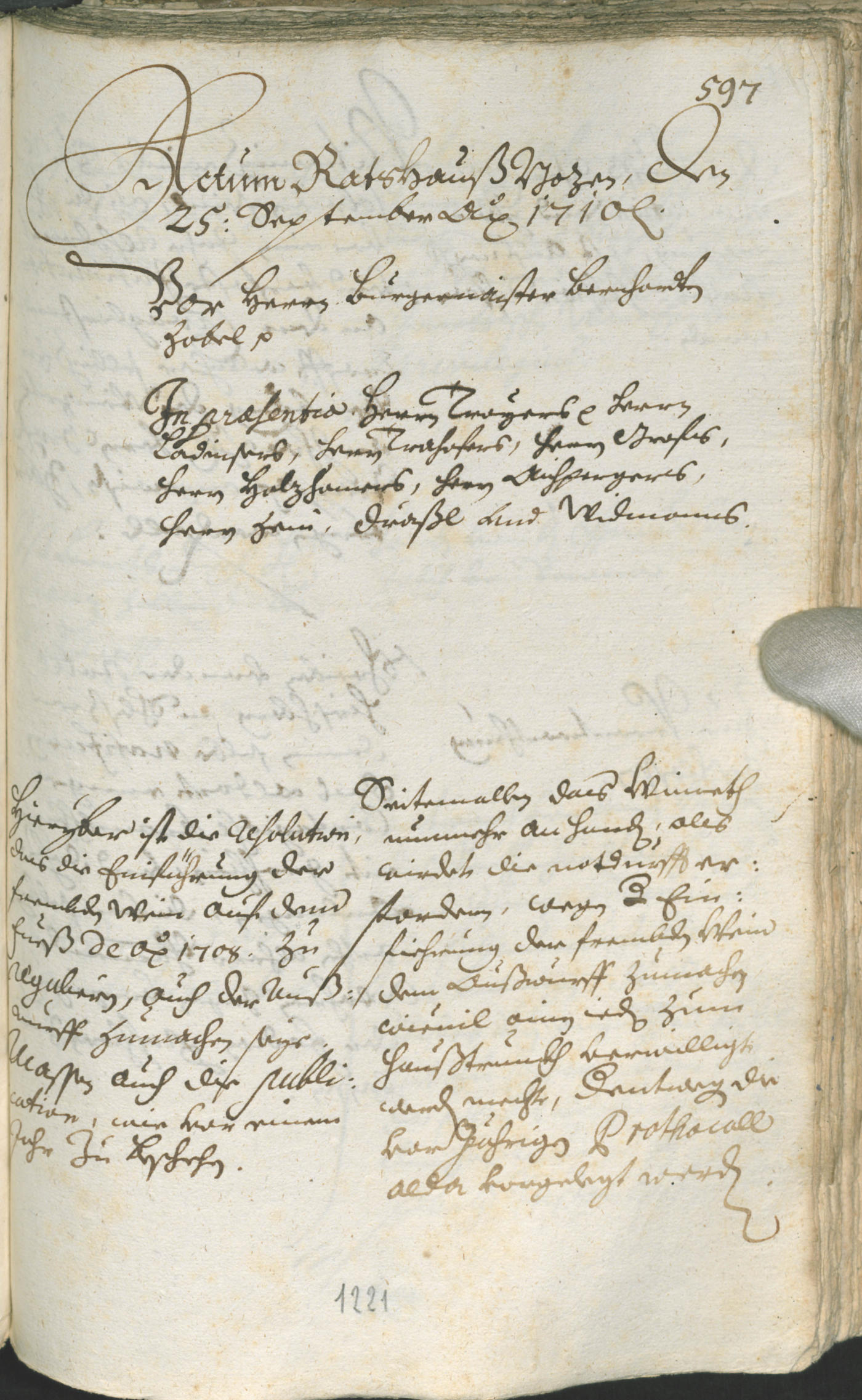 Civic Archives of Bozen-Bolzano - BOhisto Ratsprotokoll 1708/11 