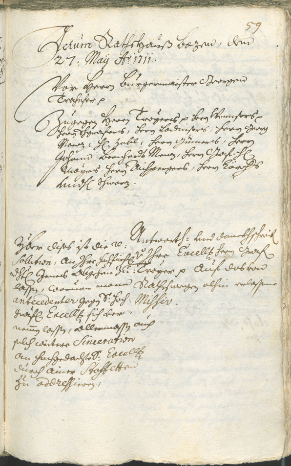 Stadtarchiv Bozen - BOhisto Ratsprotokoll 1711/14 