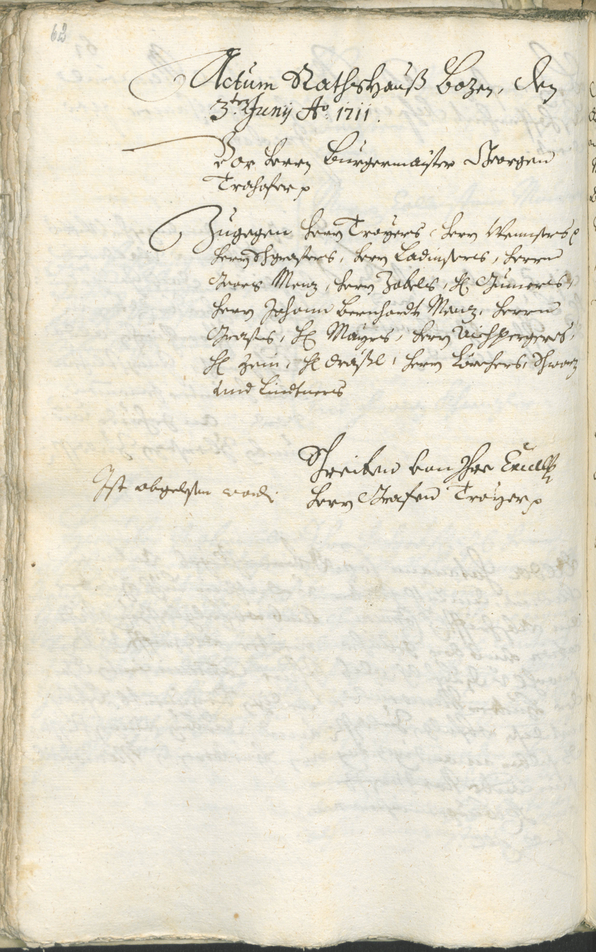 Stadtarchiv Bozen - BOhisto Ratsprotokoll 1711/14 