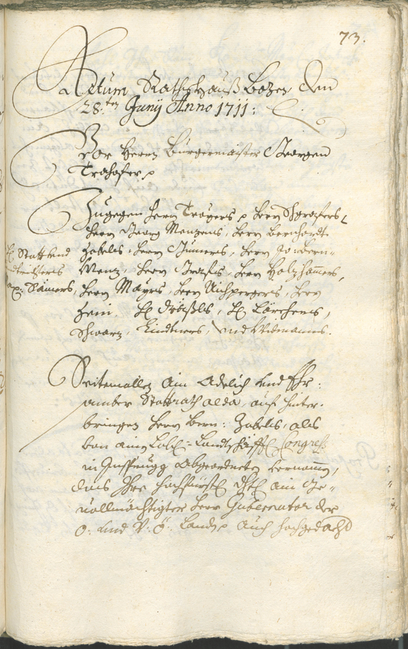 Stadtarchiv Bozen - BOhisto Ratsprotokoll 1711/14 