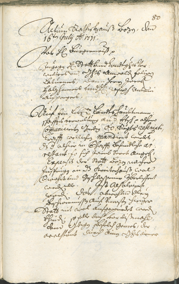 Stadtarchiv Bozen - BOhisto Ratsprotokoll 1711/14 