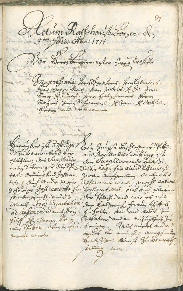 Archivio Storico della Città di Bolzano - BOhisto protocollo consiliare 1711/14 