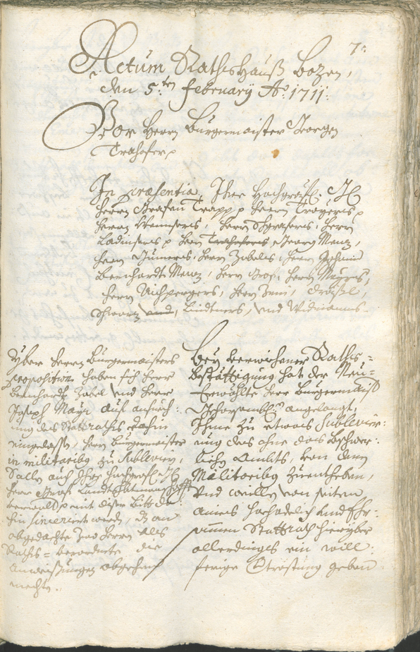 Stadtarchiv Bozen - BOhisto Ratsprotokoll 1711/14 