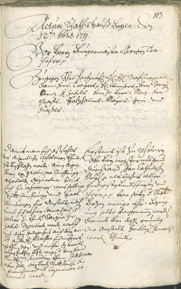 Stadtarchiv Bozen - BOhisto Ratsprotokoll 1711/14 