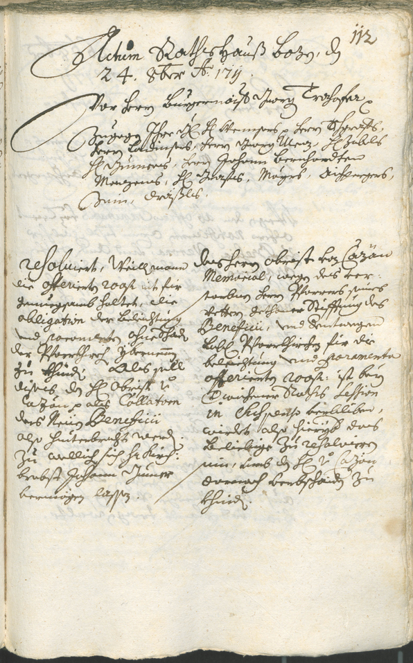 Stadtarchiv Bozen - BOhisto Ratsprotokoll 1711/14 