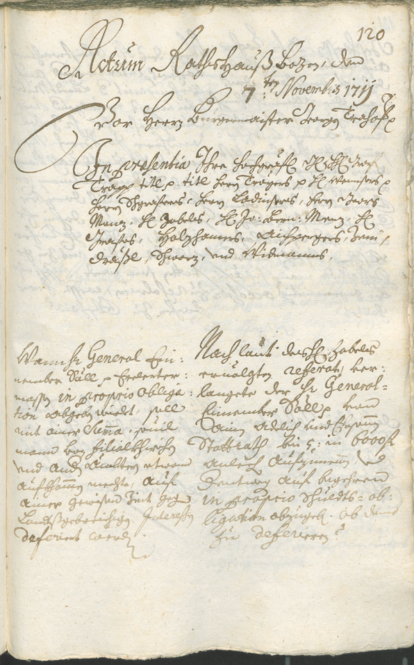 Civic Archives of Bozen-Bolzano - BOhisto Ratsprotokoll 1711/14 