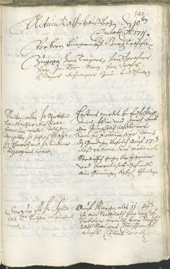 Stadtarchiv Bozen - BOhisto Ratsprotokoll 1711/14 