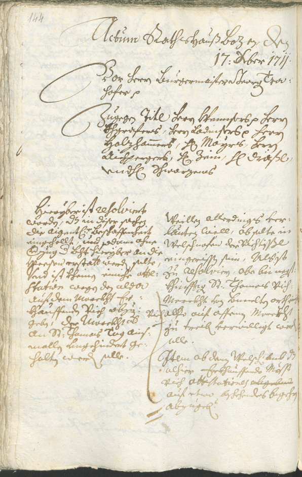 Archivio Storico della Città di Bolzano - BOhisto protocollo consiliare 1711/14 