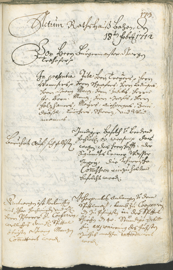 Stadtarchiv Bozen - BOhisto Ratsprotokoll 1711/14 