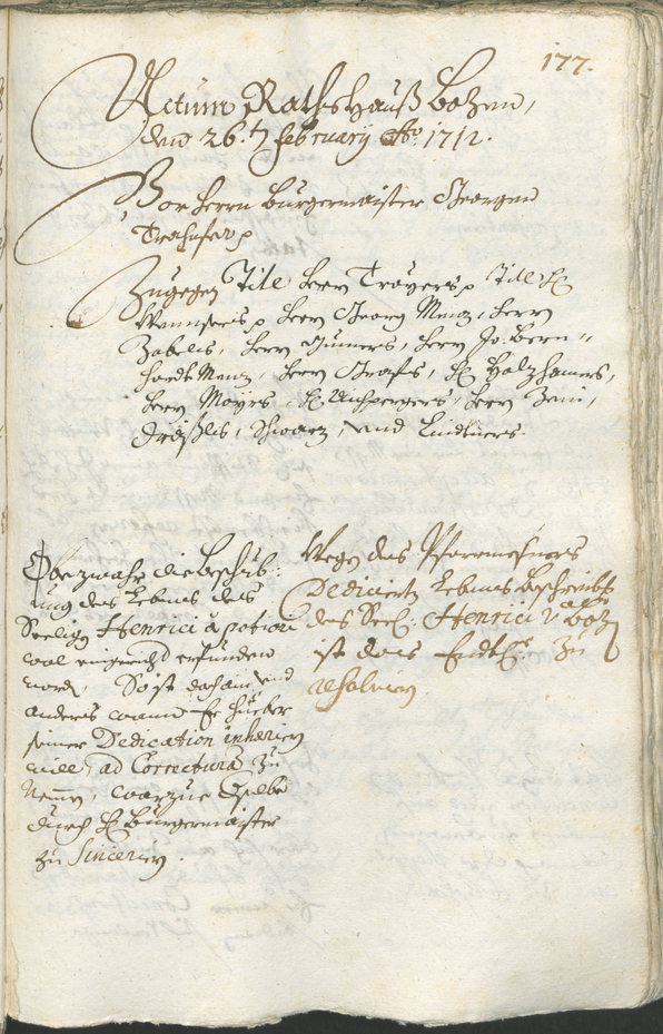 Civic Archives of Bozen-Bolzano - BOhisto Ratsprotokoll 1711/14 