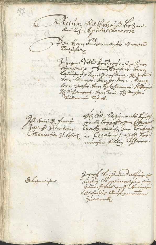 Archivio Storico della Città di Bolzano - BOhisto protocollo consiliare 1711/14 