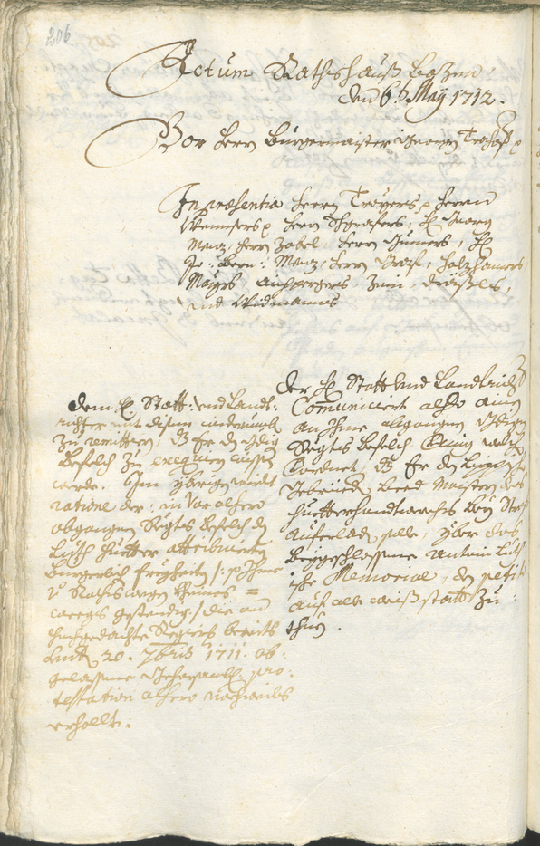 Stadtarchiv Bozen - BOhisto Ratsprotokoll 1711/14 