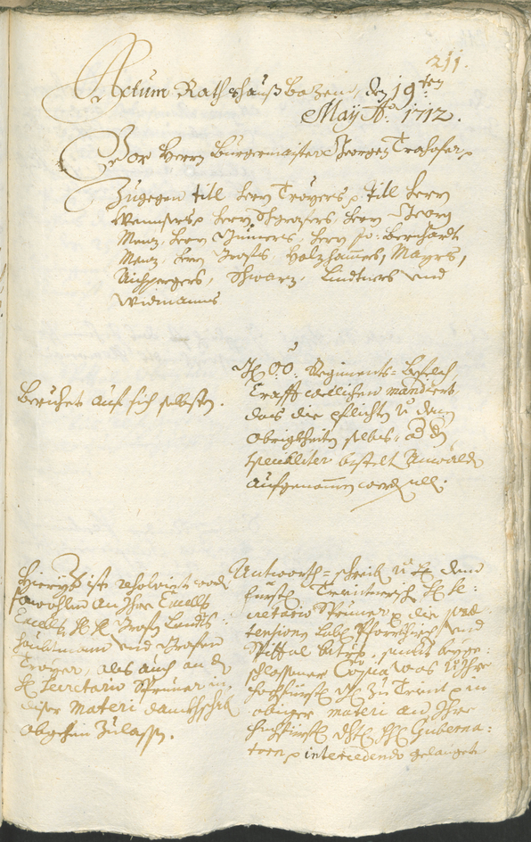 Stadtarchiv Bozen - BOhisto Ratsprotokoll 1711/14 