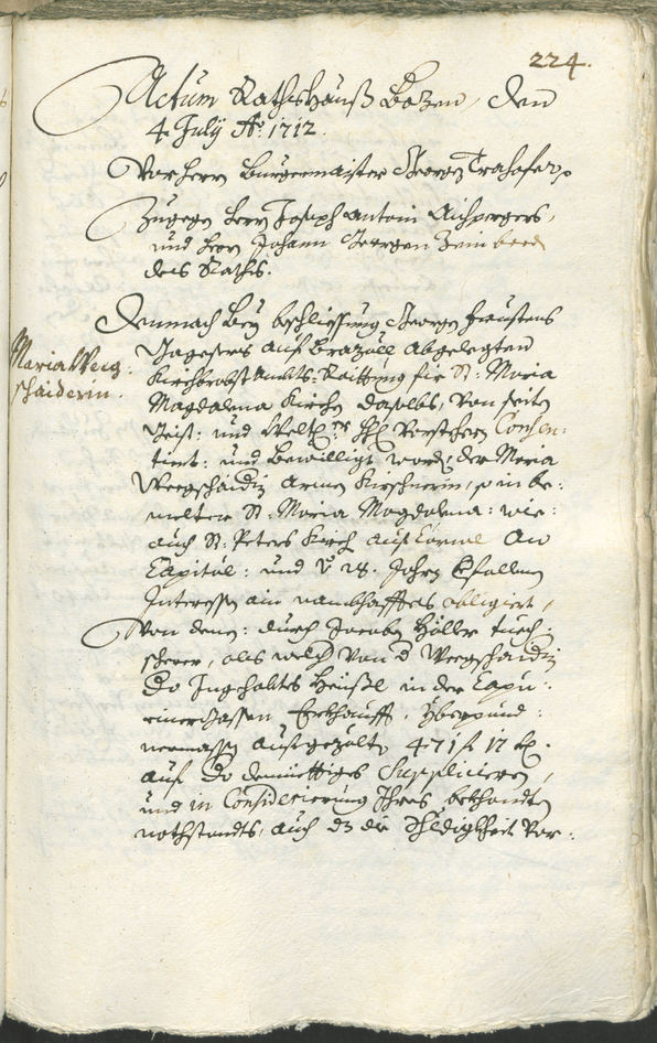 Stadtarchiv Bozen - BOhisto Ratsprotokoll 1711/14 