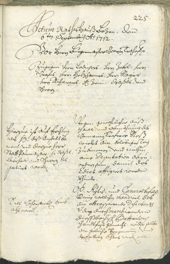 Civic Archives of Bozen-Bolzano - BOhisto Ratsprotokoll 1711/14 