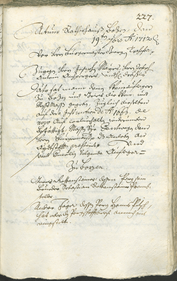 Stadtarchiv Bozen - BOhisto Ratsprotokoll 1711/14 