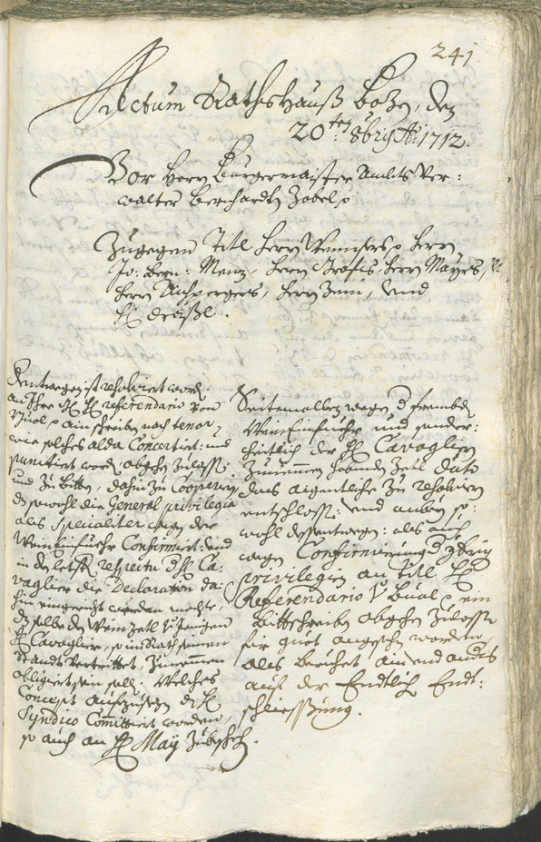 Civic Archives of Bozen-Bolzano - BOhisto Ratsprotokoll 1711/14 