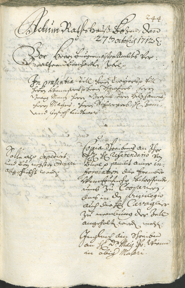 Stadtarchiv Bozen - BOhisto Ratsprotokoll 1711/14 