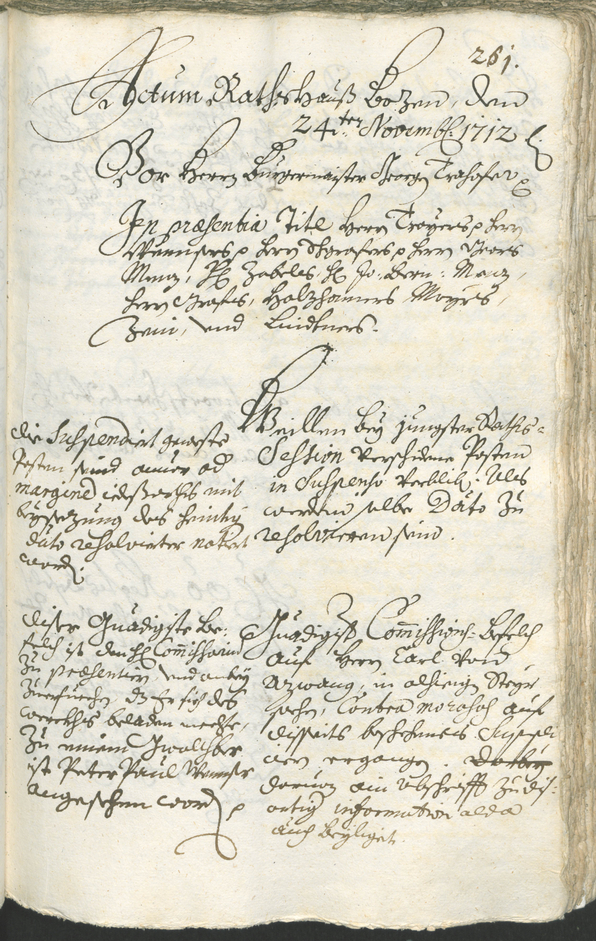 Stadtarchiv Bozen - BOhisto Ratsprotokoll 1711/14 