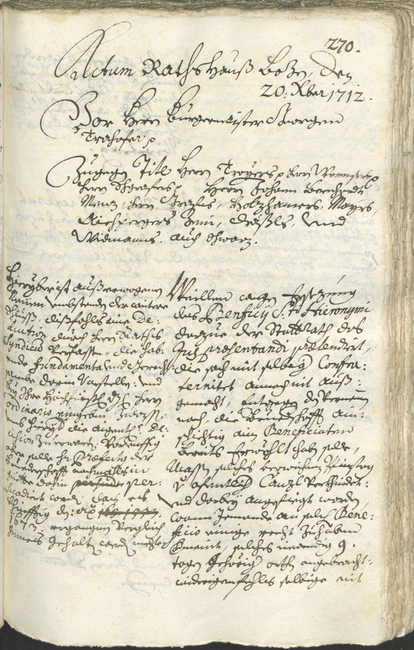 Stadtarchiv Bozen - BOhisto Ratsprotokoll 1711/14 