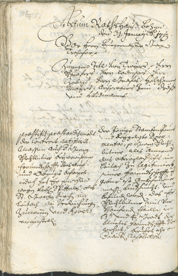 Stadtarchiv Bozen - BOhisto Ratsprotokoll 1711/14 