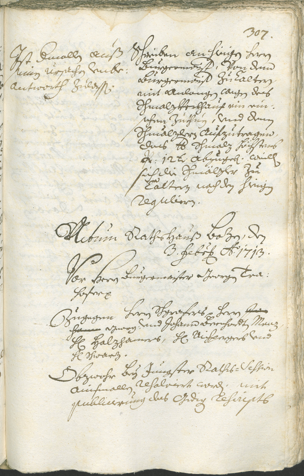 Stadtarchiv Bozen - BOhisto Ratsprotokoll 1711/14 