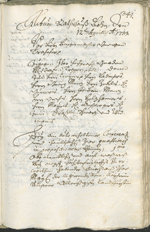 Stadtarchiv Bozen - BOhisto Ratsprotokoll 1711/14 