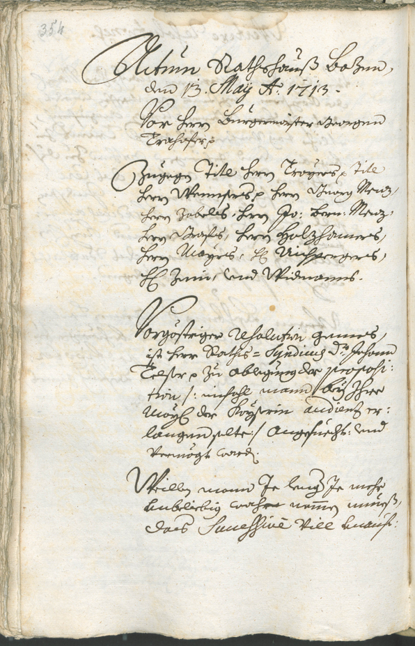 Stadtarchiv Bozen - BOhisto Ratsprotokoll 1711/14 