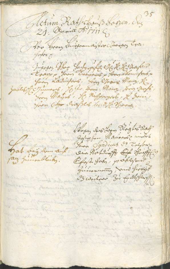 Civic Archives of Bozen-Bolzano - BOhisto Ratsprotokoll 1711/14 