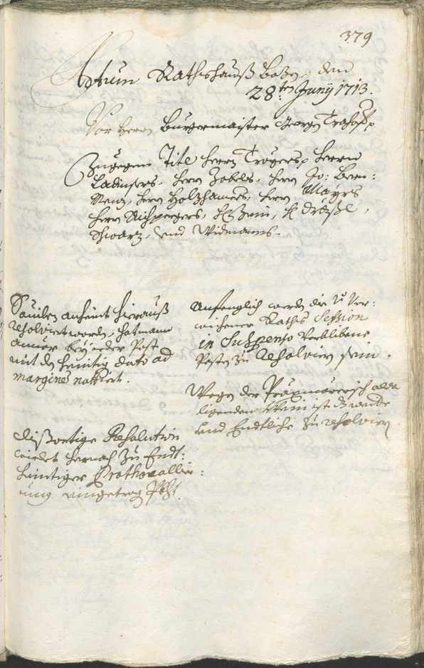 Civic Archives of Bozen-Bolzano - BOhisto Ratsprotokoll 1711/14 