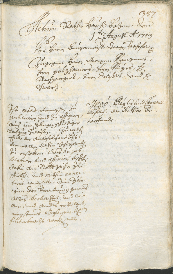 Civic Archives of Bozen-Bolzano - BOhisto Ratsprotokoll 1711/14 