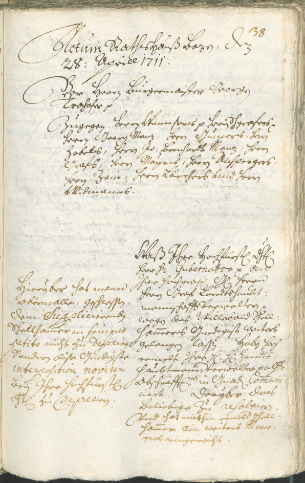 Civic Archives of Bozen-Bolzano - BOhisto Ratsprotokoll 1711/14 