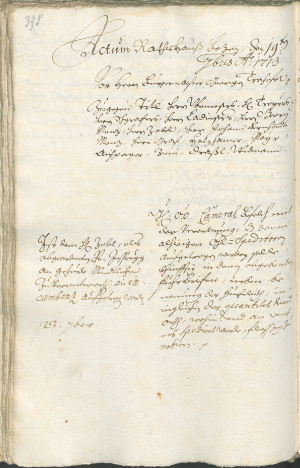 Stadtarchiv Bozen - BOhisto Ratsprotokoll 1711/14 