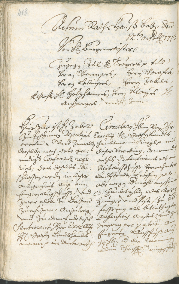 Stadtarchiv Bozen - BOhisto Ratsprotokoll 1711/14 