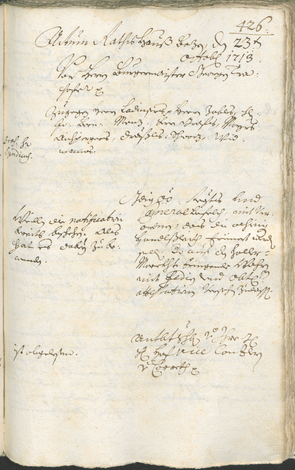 Stadtarchiv Bozen - BOhisto Ratsprotokoll 1711/14 