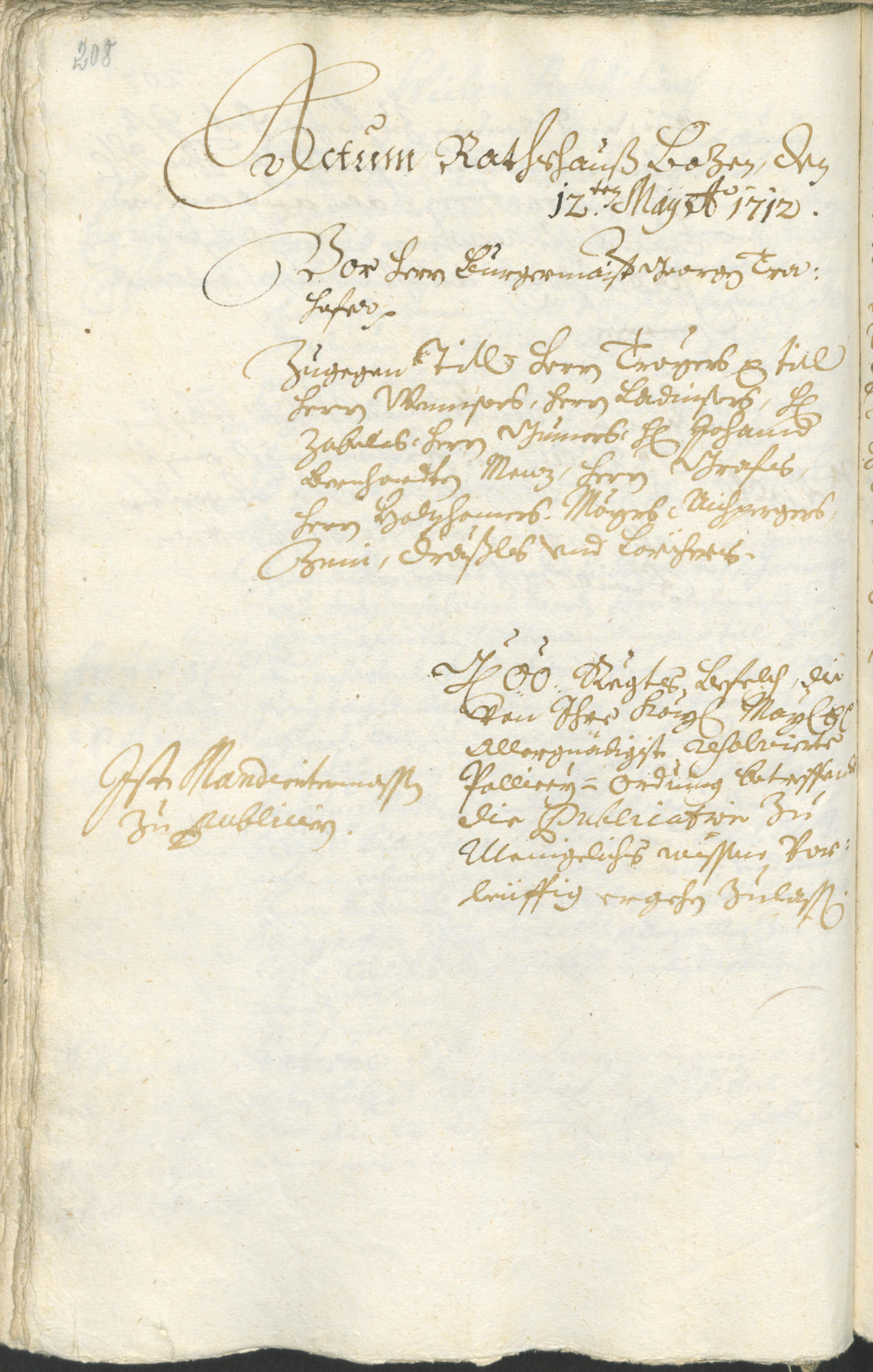 Stadtarchiv Bozen - BOhisto Ratsprotokoll 1711/14 
