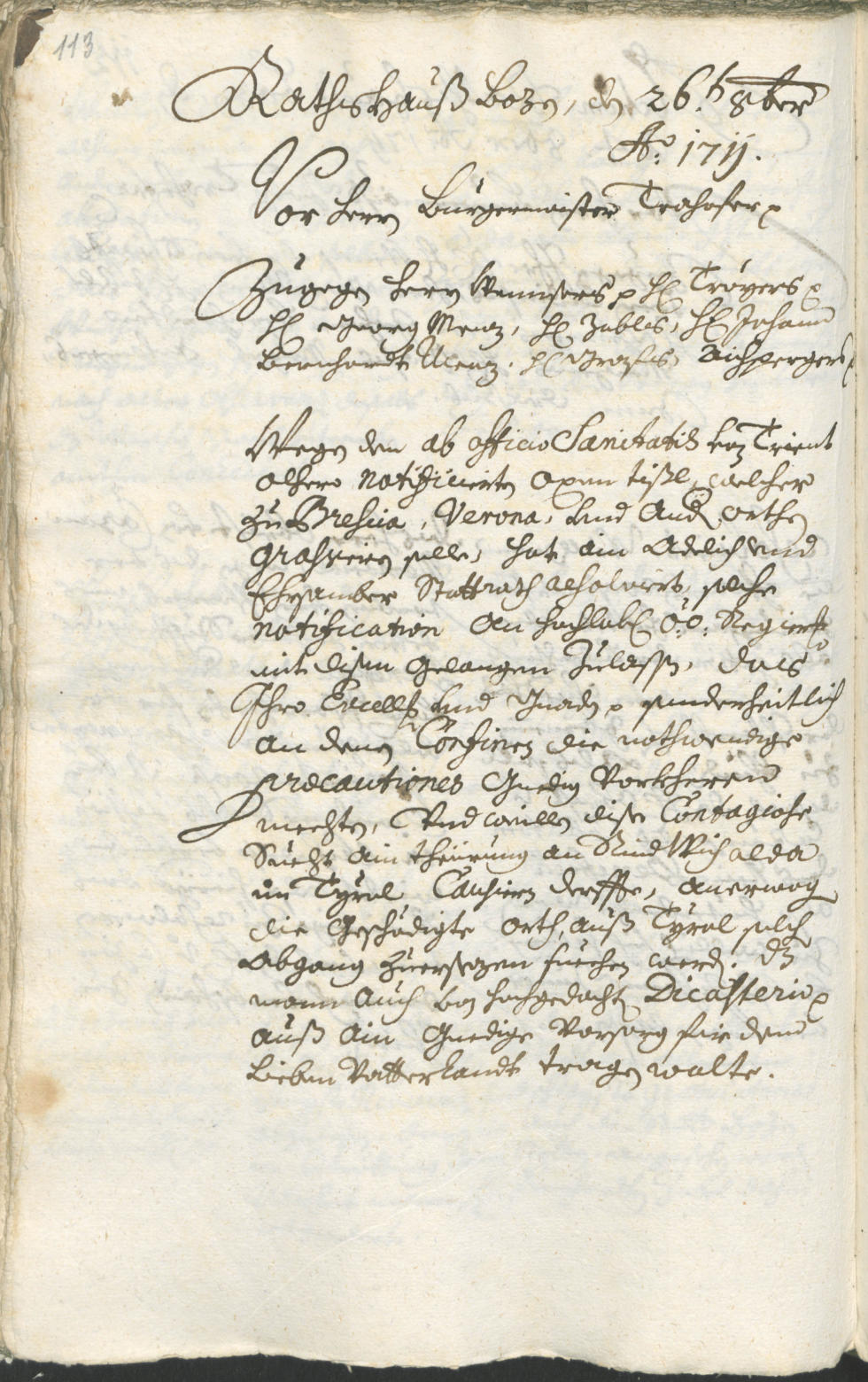 Civic Archives of Bozen-Bolzano - BOhisto Ratsprotokoll 1711/14 
