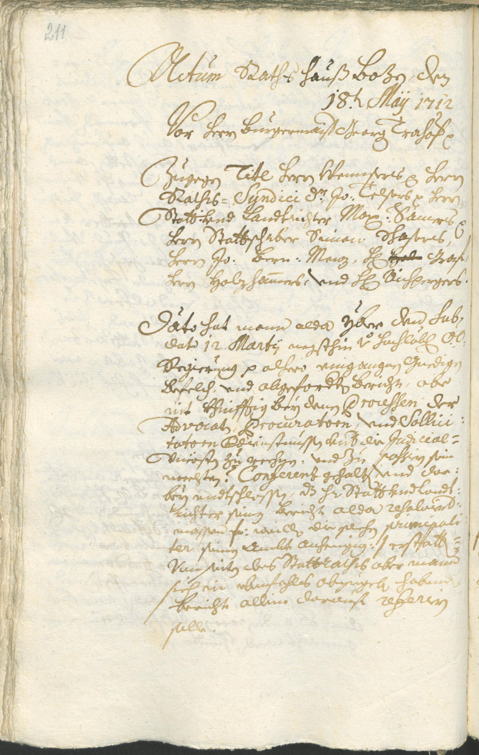 Civic Archives of Bozen-Bolzano - BOhisto Ratsprotokoll 1711/14 