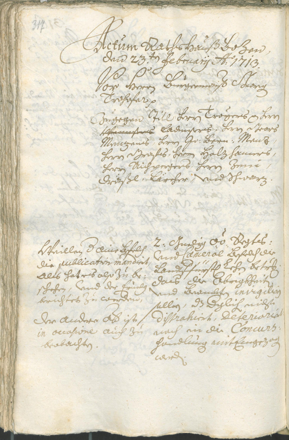 Archivio Storico della Città di Bolzano - BOhisto protocollo consiliare 1711/14 