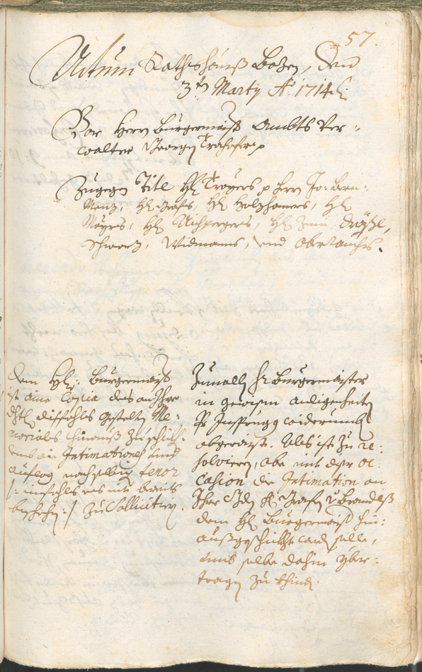 Civic Archives of Bozen-Bolzano - BOhisto Ratsprotokoll 1714/17 