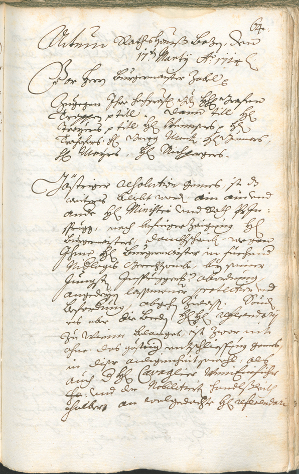 Civic Archives of Bozen-Bolzano - BOhisto Ratsprotokoll 1714/17 