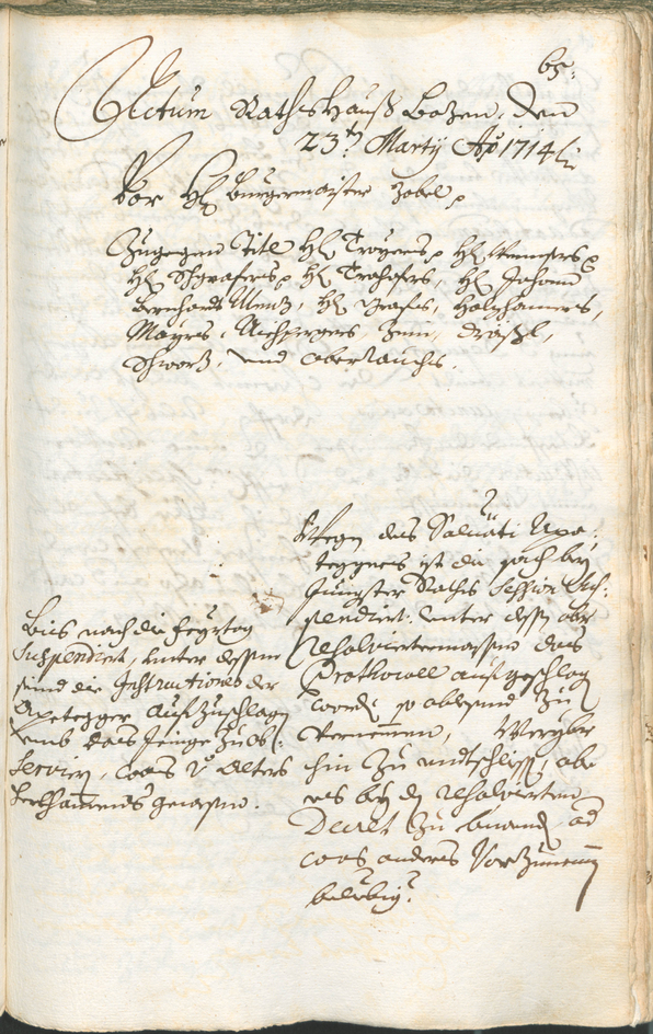 Civic Archives of Bozen-Bolzano - BOhisto Ratsprotokoll 1714/17 