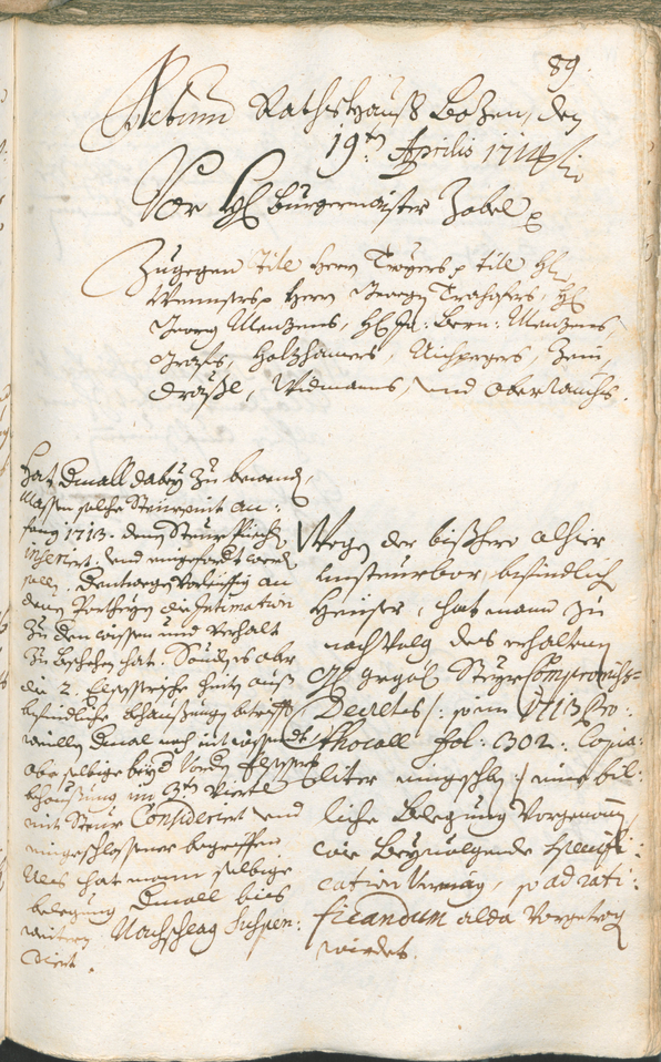 Civic Archives of Bozen-Bolzano - BOhisto Ratsprotokoll 1714/17 