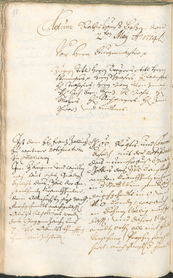 Civic Archives of Bozen-Bolzano - BOhisto Ratsprotokoll 1714/17 