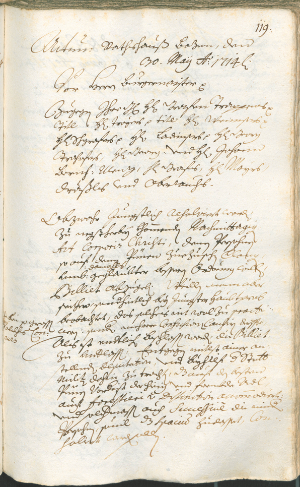 Civic Archives of Bozen-Bolzano - BOhisto Ratsprotokoll 1714/17 