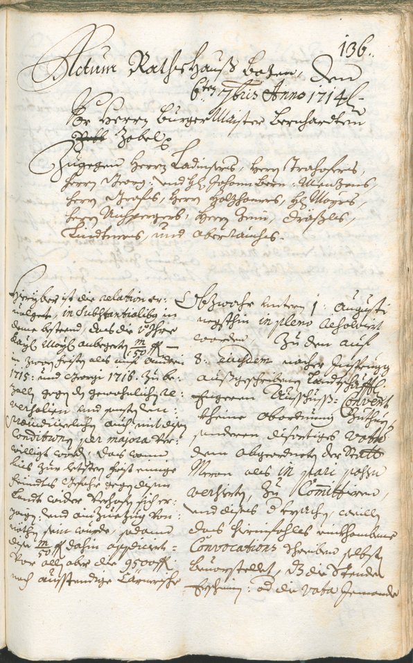 Stadtarchiv Bozen - BOhisto Ratsprotokoll 1714/17 