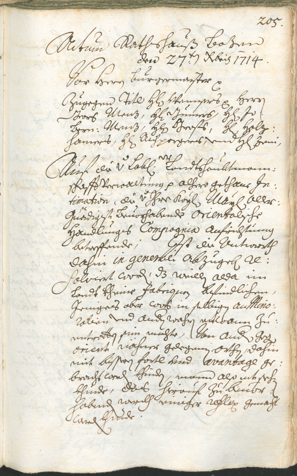 Stadtarchiv Bozen - BOhisto Ratsprotokoll 1714/17 