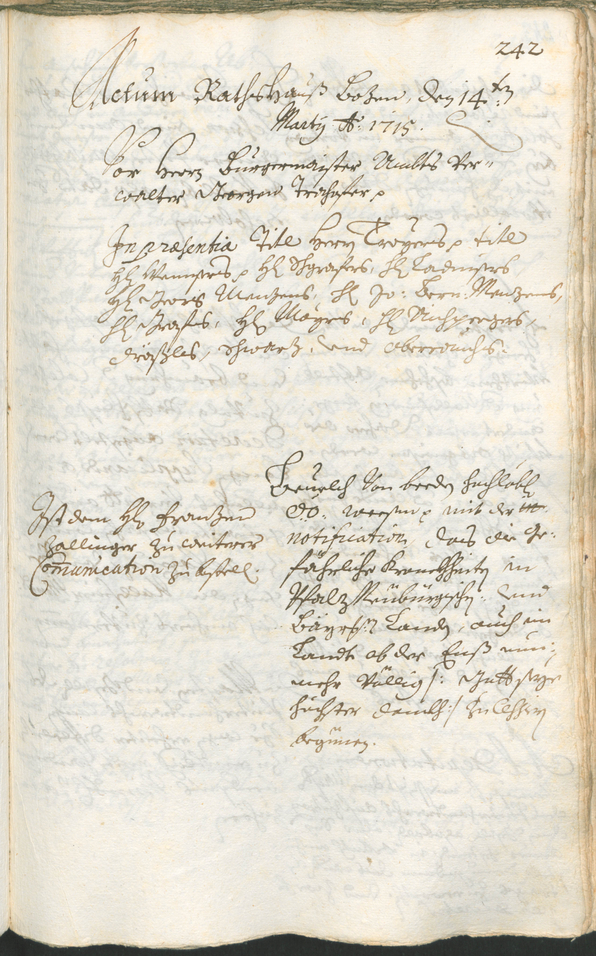 Stadtarchiv Bozen - BOhisto Ratsprotokoll 1714/17 